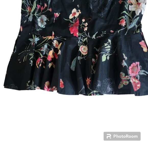 Rebecca Taylor Floral Print Peplum Tank. NWT. Size 2. - Picture 2 of 3